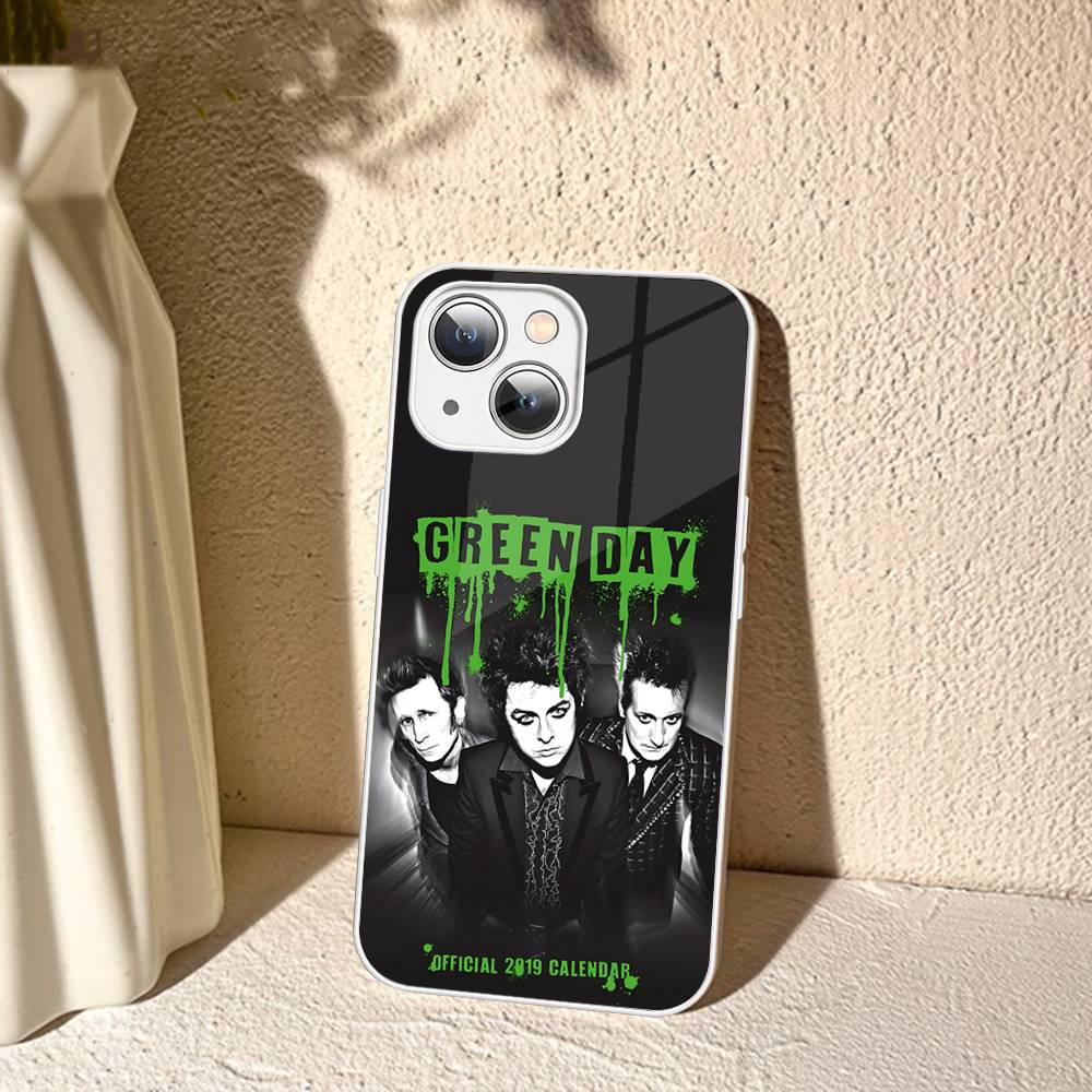 Rock Band G-Green Day For IPhone 14 13 12 Mini 11 Pro XS Max X XR 14 Plus Tempered Glass Cover