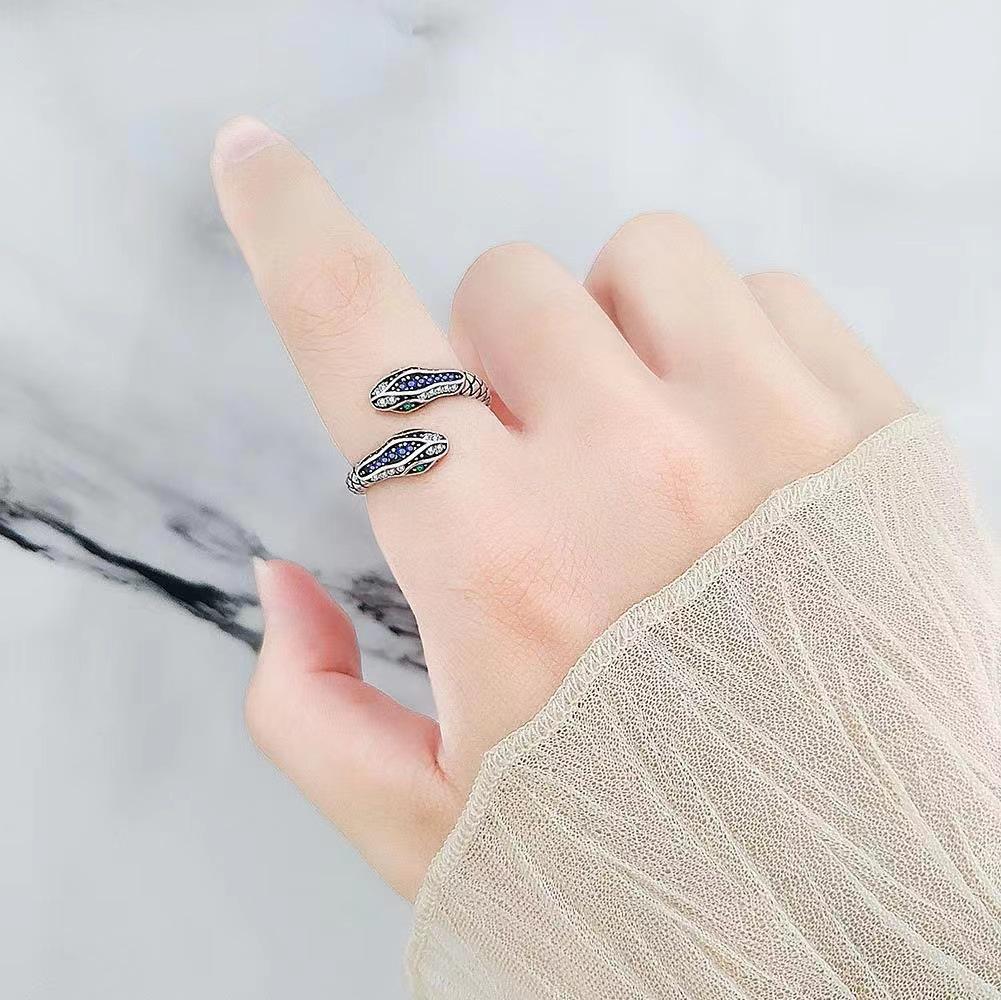 Vintage Diamond Snake Wrap Ring: Hip Hop Party & Festival Fashion Jewelry