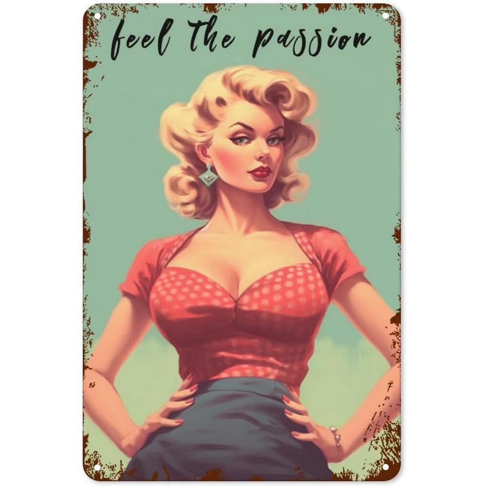 Metall Blechschilder Pinup Sexy Girls Wanddekoration Plakette Vintage Kunst Poster Eisenmalerei für Man Cave Zuhause Café Garten Club Bar