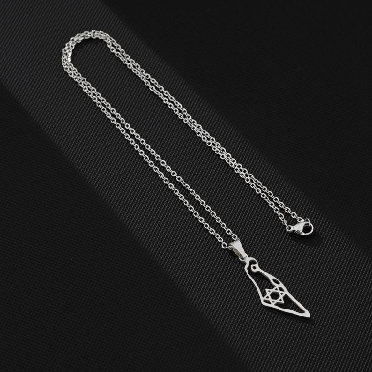 Vintage ISR PS Map Pendant Necklace Women Men Fashion Jewelry Gift