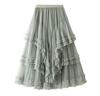 Elegant Multi-Layered Tulle Lace Midi Skirt