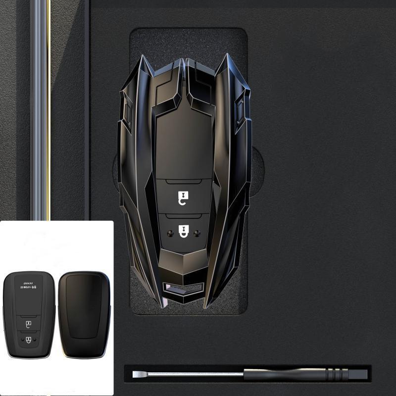 Alloy Car Key Case Cover Shell For Toyota Land Cruiser 200 300 Prado Crown TLK 200 Yaris Cross Hilux Innova Fortuner Camry 55