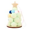 Plush Christmas Tree Ornament, Cute Pom Pom Balls Tree-Shaped Hanging Pendant with Star Tree Topper for Tree Wreath Home Party Decoration