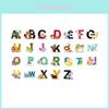 Colorful Cartoon Diy Wildlife 26 Letter Home Decoration Wall Sticker