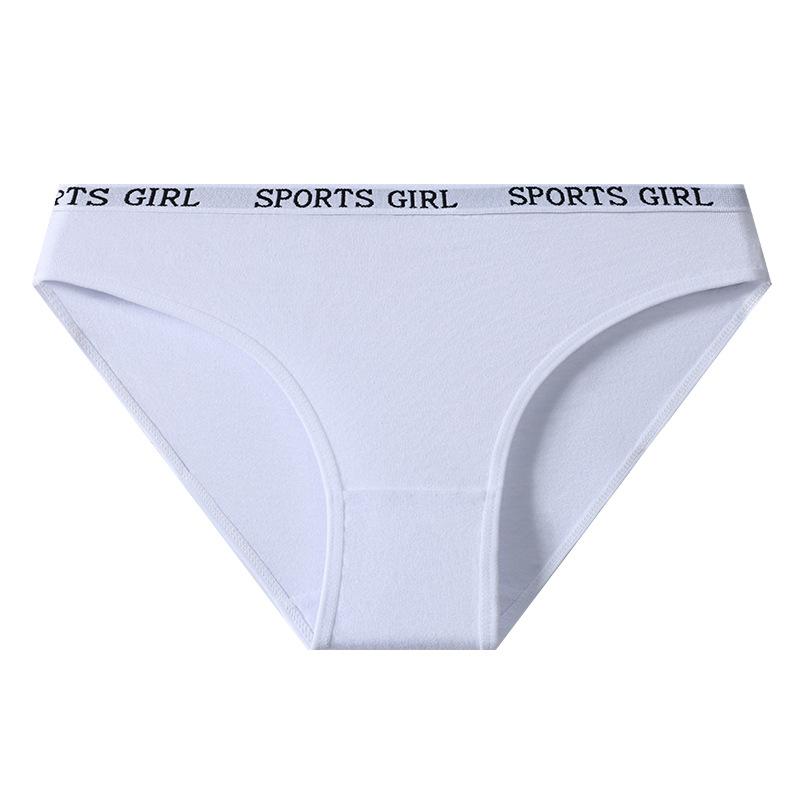 

Трусики с принтом букв, с низкой посадкой, сексуальные, удобные, спортивные, больших размеров, треугольные, из чистого хлопка, женские L белый