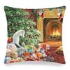 The cartoon Santa Claus is giving out gifts Digital printing short plush pillow covers for sofa office cushion cover home goods