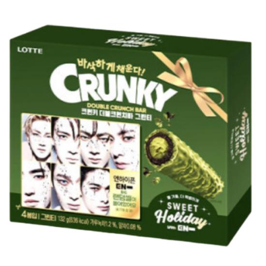 ENHYPEN × LOTTE KOREA Специальный набор снеков для коллаборации Crunch Bar – Matcha