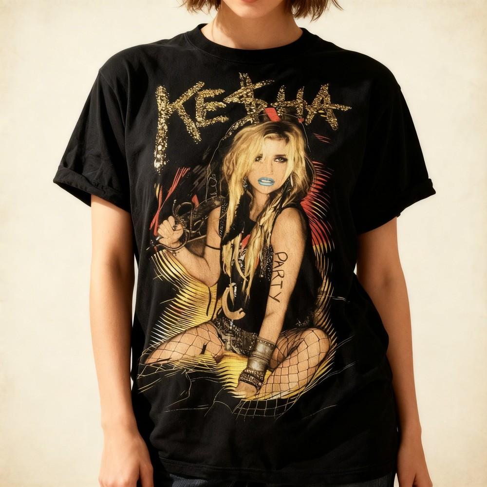 

Kesha Get Sleazy 2011 Concert Tour Short Sleeve Black All Size Shirt Unisex T-Shirt XXL