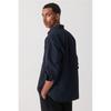 H M Regular Fit Oxford sHirt Navy Blue