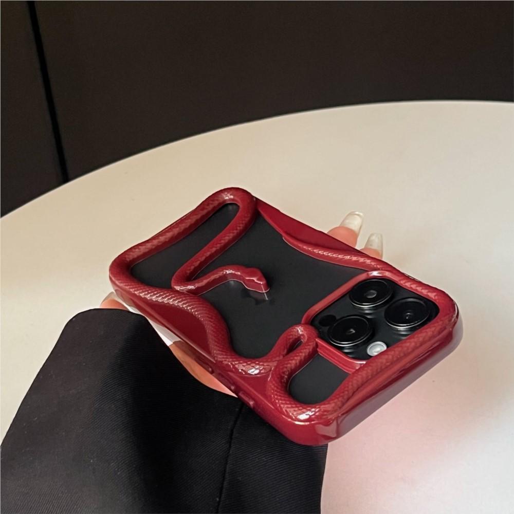 Custodia Creativa 3D Snake Placcata Vuota Dissipa Calore per iPhone 16 15 14 Plus 13 12 11 Pro Max Divertente Antiurto Morbida