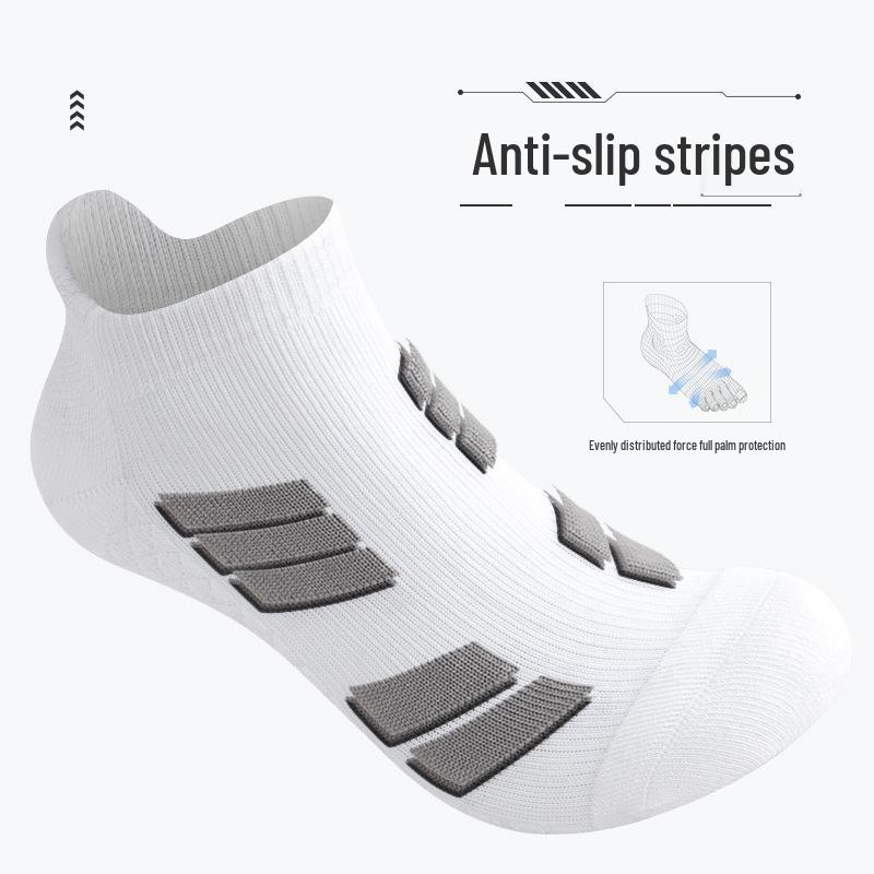 Men's Cotton Athletic Socks - Breathable, Odor-Resistant, Cushioned, Ideal for Running and Sports, White