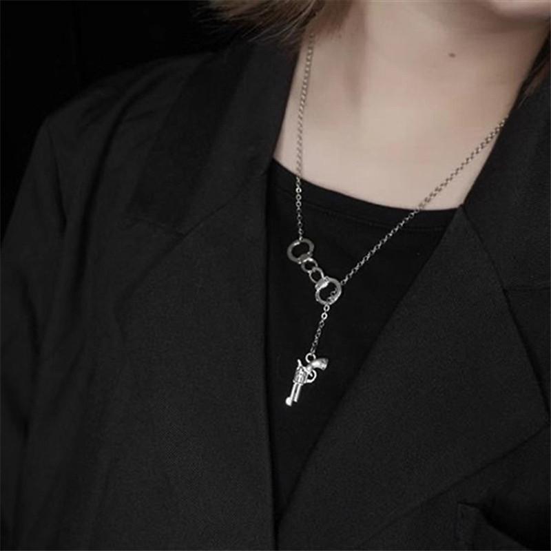 Handcuff & Gun Lariat Necklace Fifty Shades of Grey Pendant Necklace Women Fashion Sexy Jewelry