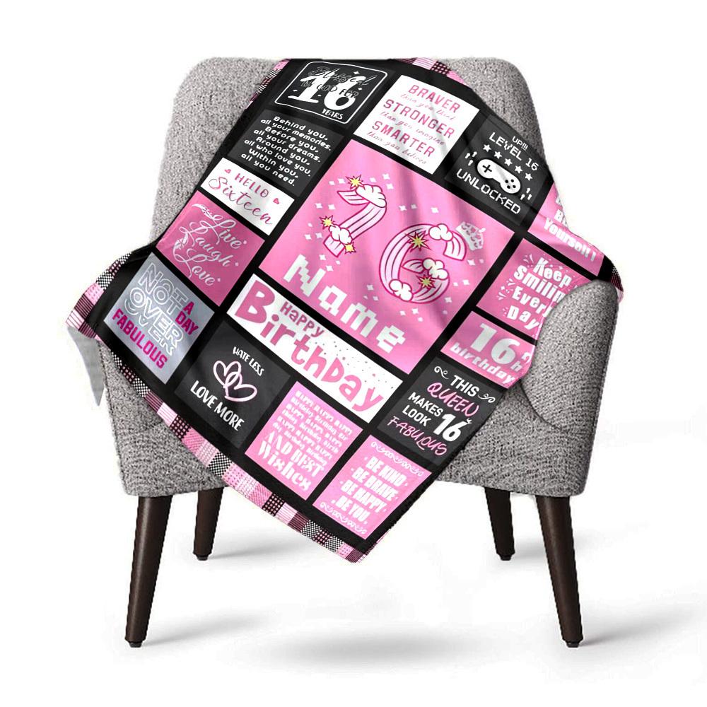 Birthday Gift Personalized Name Blankets Soft Cozy Lightweight Allseason Multipurpose Blanket For Picnic Sofa Office Bed Living Room Suitable For