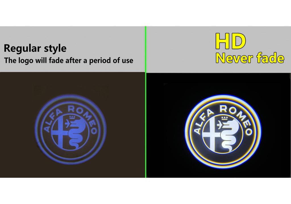 HD For Alfa Romeo 159 Giulietta Stelvio Giulia Mito X Brera Accessories Car Led Door Courtesy Logo Projector Lamp Welcome Lights