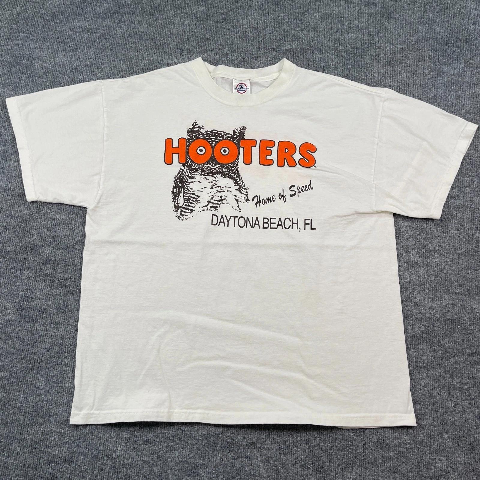 Vintage 90s Hooters Daytona Beach Shirt Large 22x26 Florida L