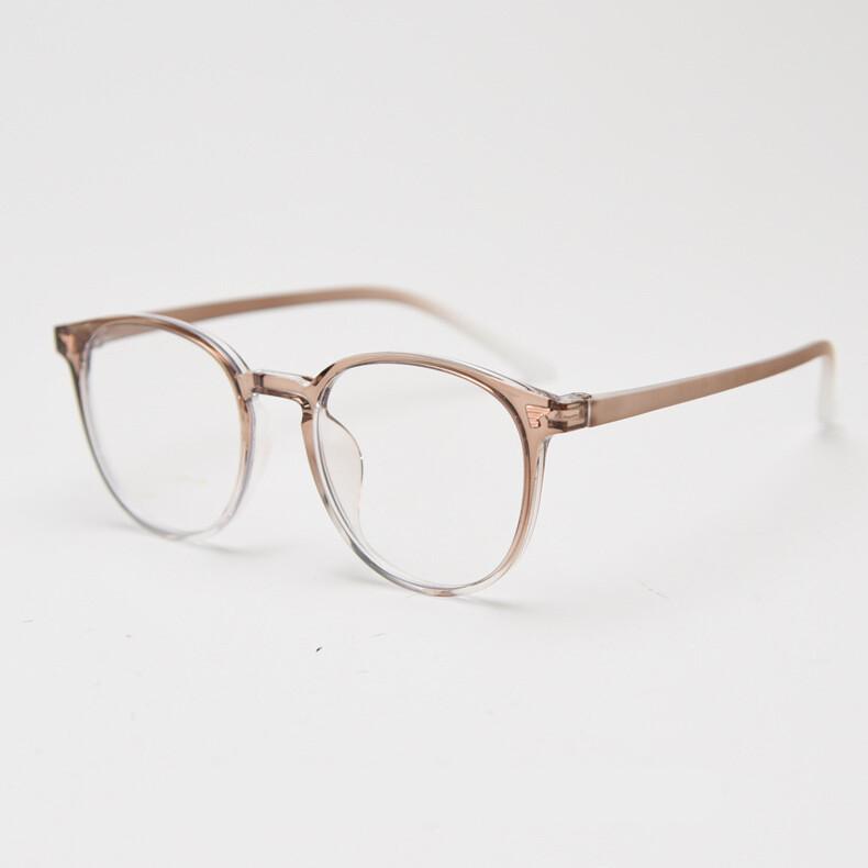 Brown Blue Light Glasses TR90 Ultralight Gradient Eyeglasses Transparent Big Round Reading Glasses For Women Men