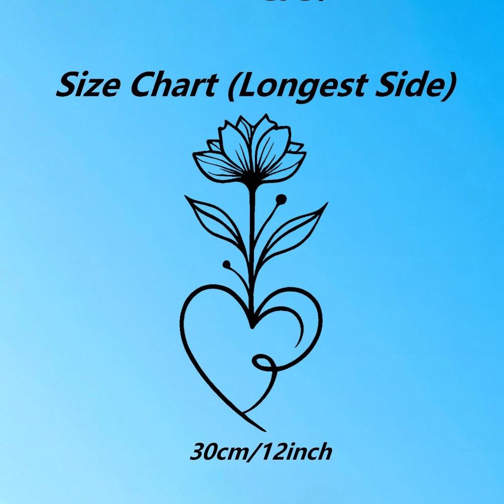 Large Floral Metal Wall Sculpture Laser Cut Iron Heart Base Heavy Duty Statement Art Home Decor Gift