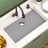 JUSTOGO Sink Protector for Kitchen, 29.5" X 15.6" Silicone Mat Grid for Stainless Steel Sink with Rear Drain, Heat Resistant Drying Mat
