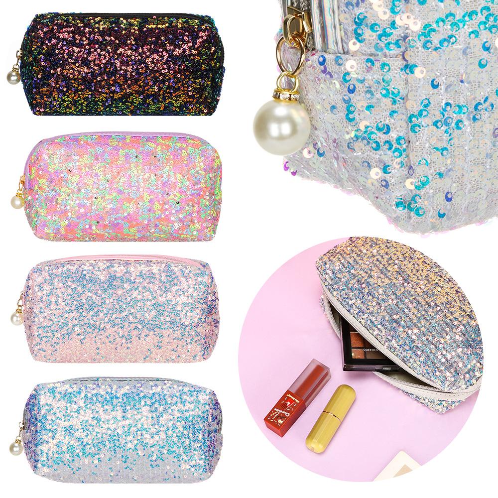 

Fashion Glitter Mermaid Sequin Handbags Makeup Bag Pen Bag Cosmetic Storage Zipper Pouch