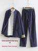 Herren Chinesischer Tang-Anzug: Frühlings-/Herbst-Baumwoll-Leinen-Set mit Froschknöpfen - Retro Mönch Teezeremonie Hanfu Robe.
