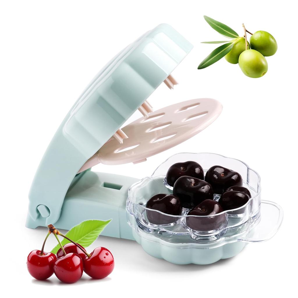 Cherry Pitter Olive Pitter Tool Pit Remover Quick Push Pull 6 Hole Seed Multi-Function Cherry Pitters Core Remover