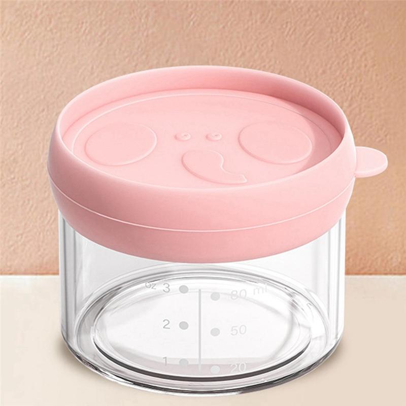 Babyfood Storage Set, Glass Container With Colored Lid, Glass Babyfood Storage Tank
