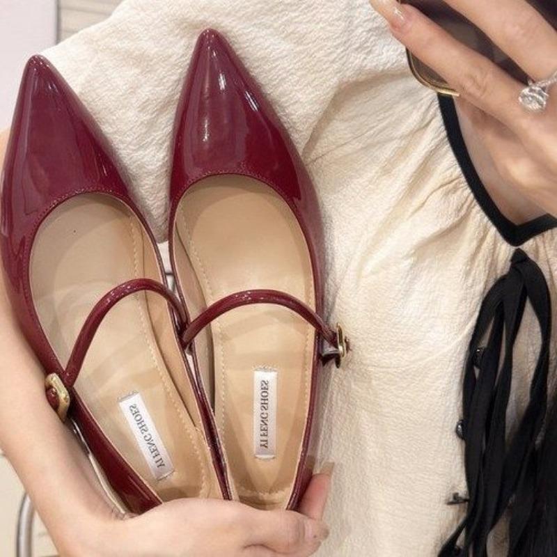 Fashion Women's fashion inner increase single shoes fall new pointed head shallow mouth anti-slip wear-resistant low-top shoes