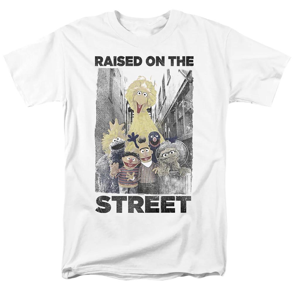 Sesame Street Raised On The Streets Mens T Shirt White Officially Licensed Unisex T-Shirt XL
