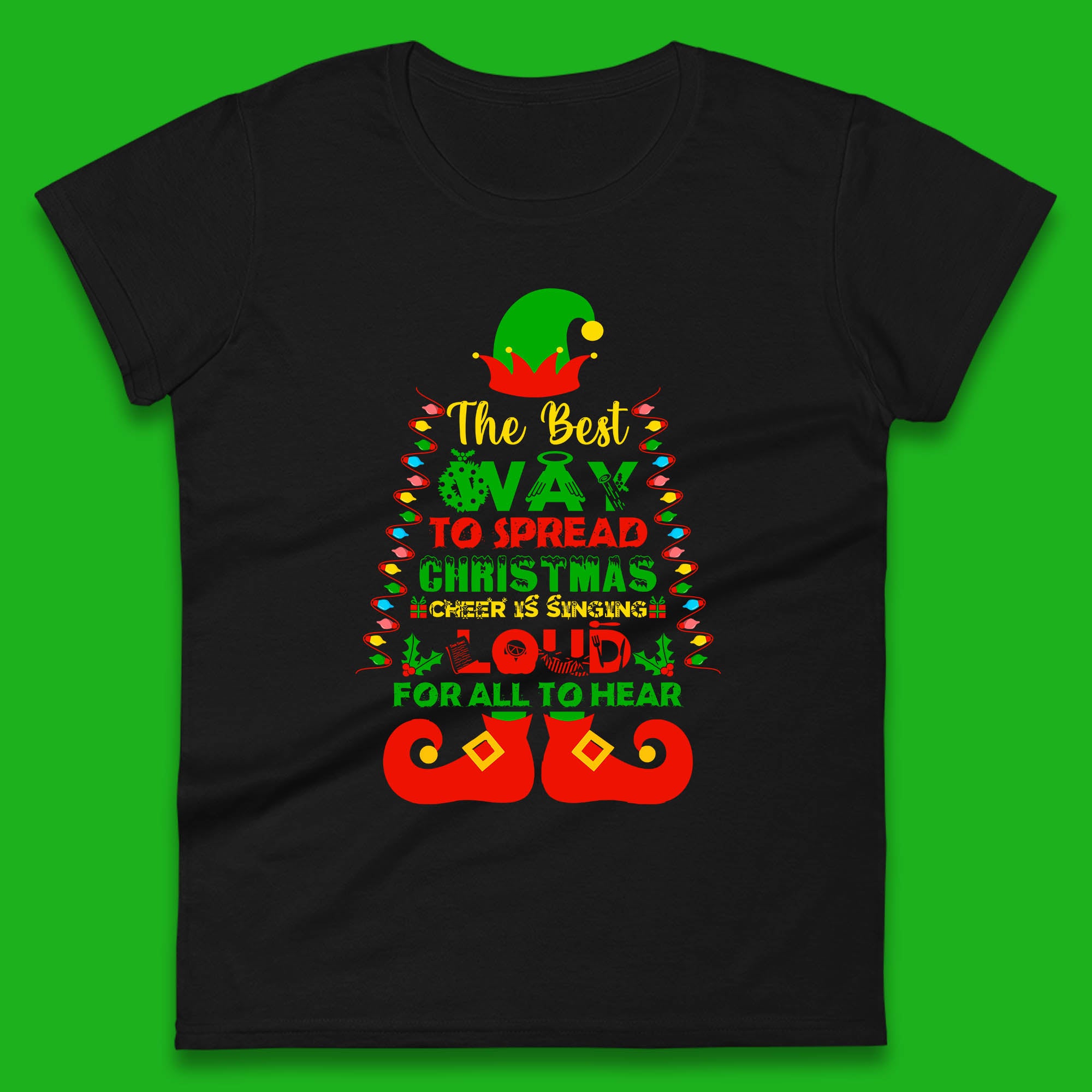 

Elf Christmas Womens T Shirt Mens Tops Tees Unisex Christmas Elf Quote Top XL