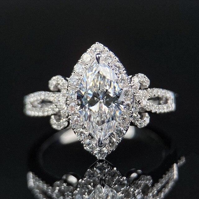 

Модные женские обручальные кольца маркиза с фианитом, инкрустация камнем, высокое качество, серебряный цвет, женские обручальные украшения 9