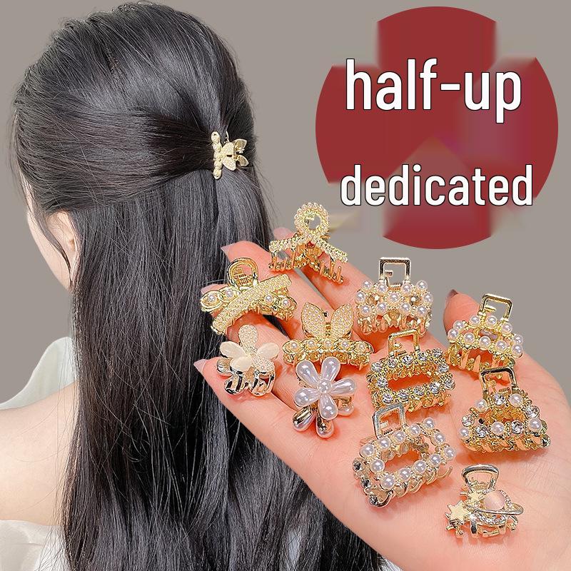 Mini Rhinestone Bow Hair Clip - Korean Style Accessory for Bangs