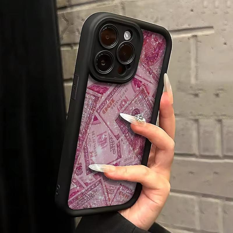 Pink Dollars Full-Coverage Banknote Design Case For Samsung Galaxy A15 A35 A54 A55 S25 Ultra S24 FE S23 S22 S21 S20 Plus Cover