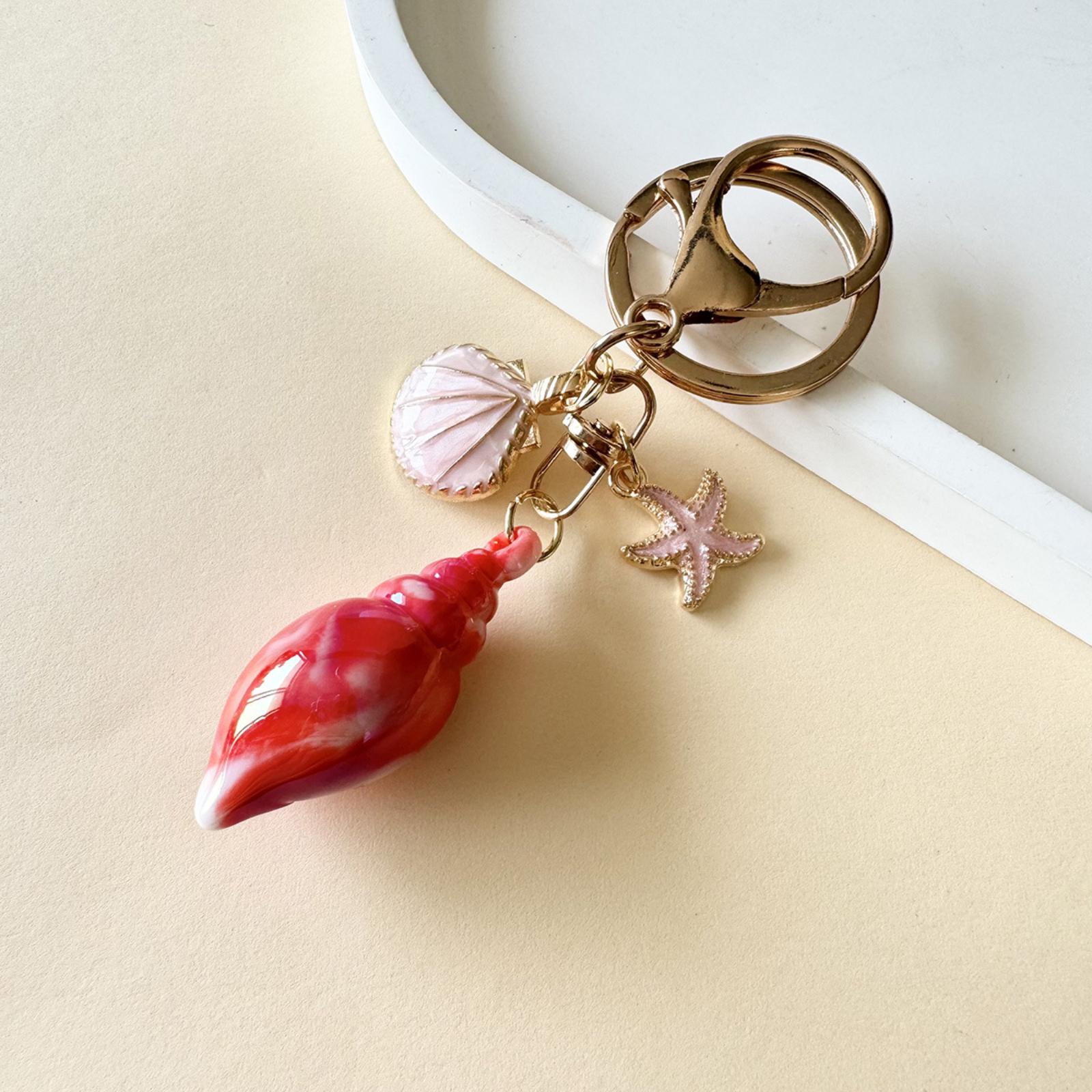 

Красочный брелок-подвеска в виде ракушки, на морскую тематику, высокоценный брелок для сумки для девочек. One Size красный
