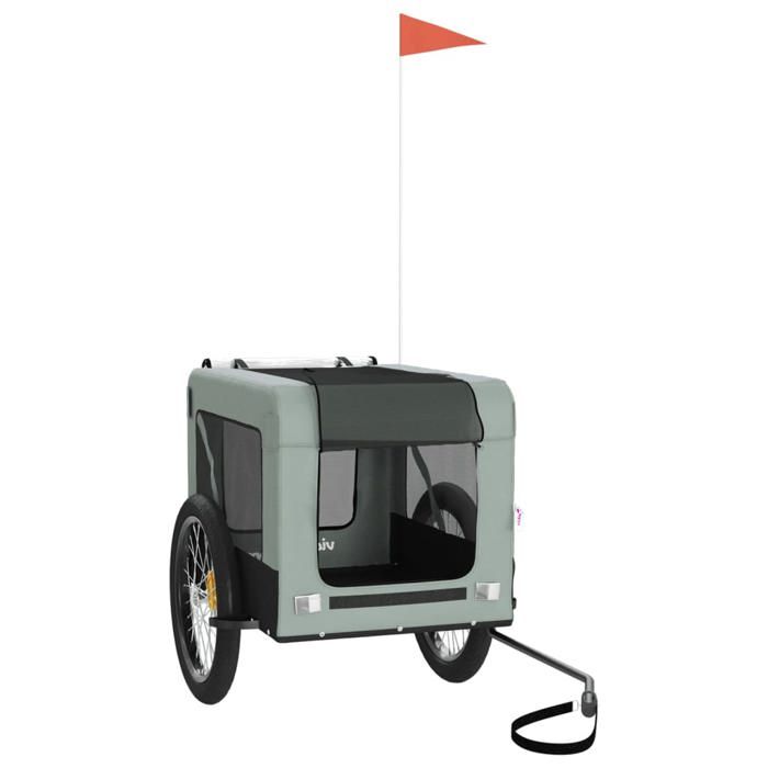 VidaXL Pet Bike Trailer, Dog Bike Trailer with Wheels, Dog Stroller, Grey and Black 93923