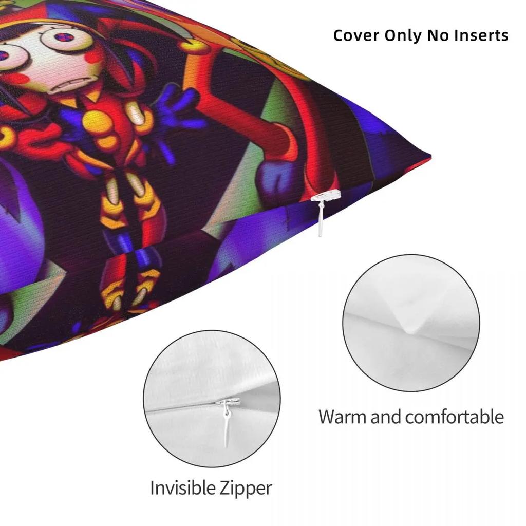 The Amazing Digital Circus Series Pillow Cases Cushion Cover Awesome Decor Throw Pillow Case Cover for Home