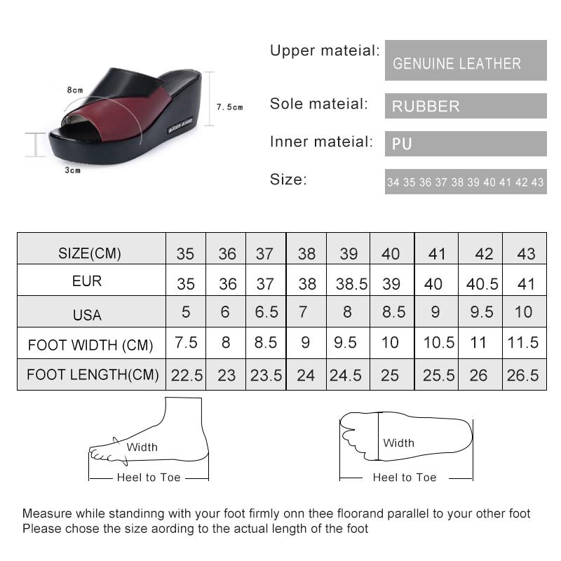 Fashion AIYUQI woman platform flip flops 2024 new summer women genuine leather slipper high heel shoes big size 41 42 43 women slipper