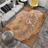 Teppich mit Dinosaurier-Fossilienmuster, Einzigartige Heimdekoration für Jurassic-Liebhaber, Geeignet als rutschfeste Spielmatte für Wohnzimmer- und Schlafzimmer-Sofas