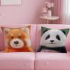 Kwaii Anime P-Party Animals Pillow Case Anti-dustmite Pillowcase Invisible Zipper Silky Short Plush Sofa Cushion Cover