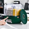 Rotating Grain Organizer Storage Holder Large Capacity One Button Opening Good Sealing Container Food Grade Detailed Division Design Jar Kitchen