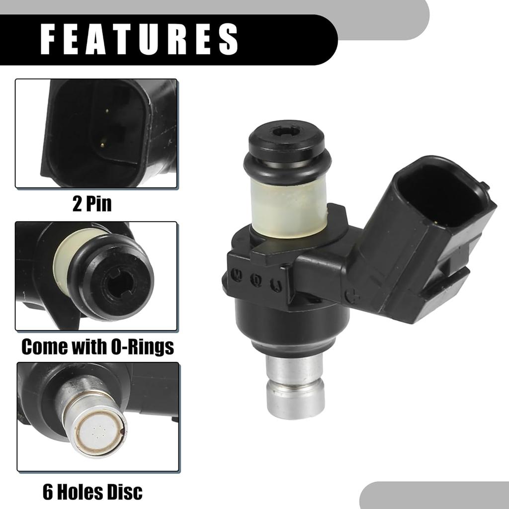 Fuel Injector - Car Inner 6 Holes Engnie Fuel Injectors - for Honda Generators Metal Black - 1 Pc