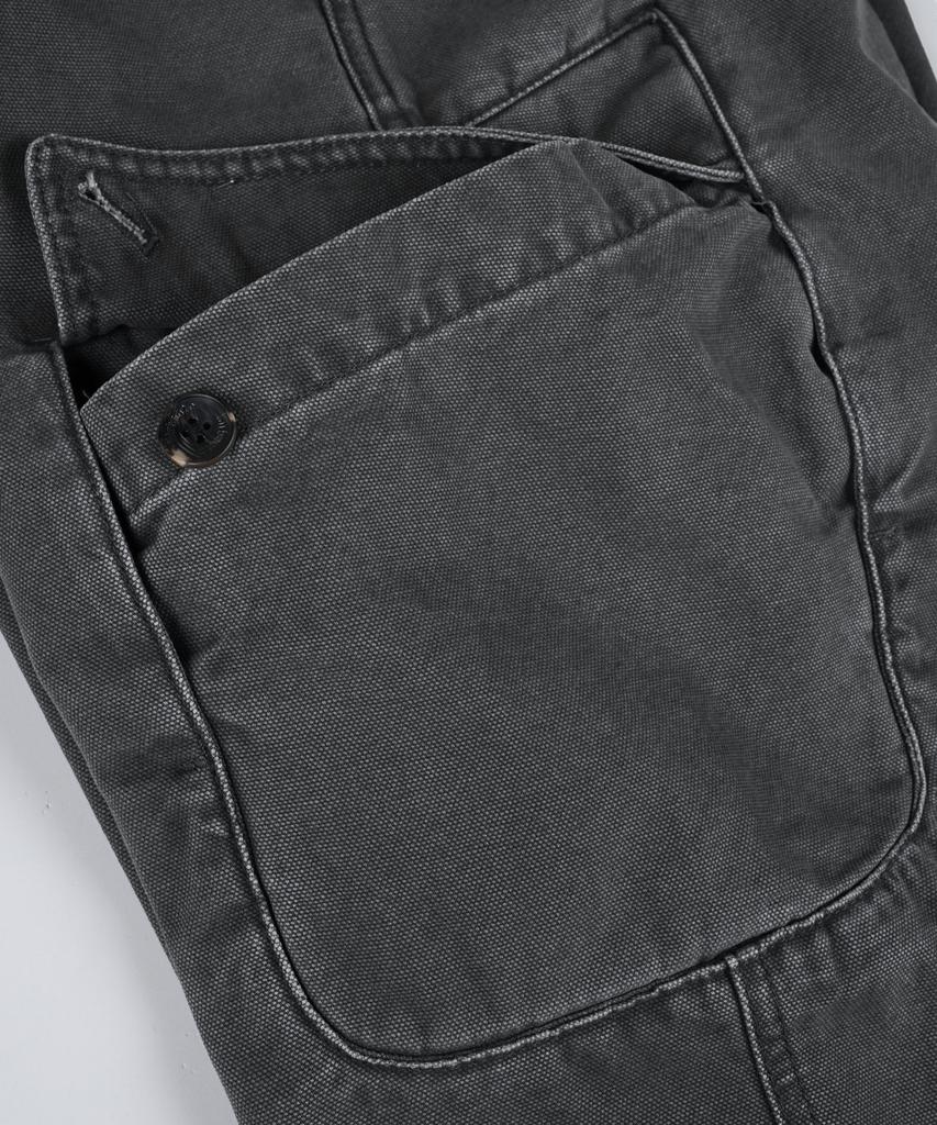 BIRBANTE Garment-Washed Cargo Chino Pants - Dark Grey