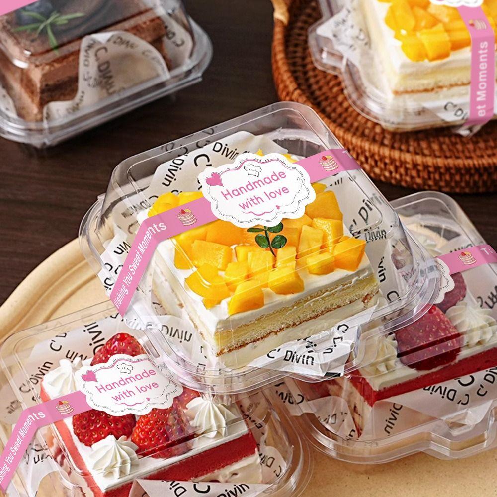 50Pcs Long Label Baking Gift Box Sticker Handmade Tamper Evident Seal Labels Gift Wrapping