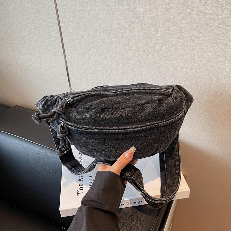 Denim Chest Bag Women's Lightweight Commuter Shoulder Bag