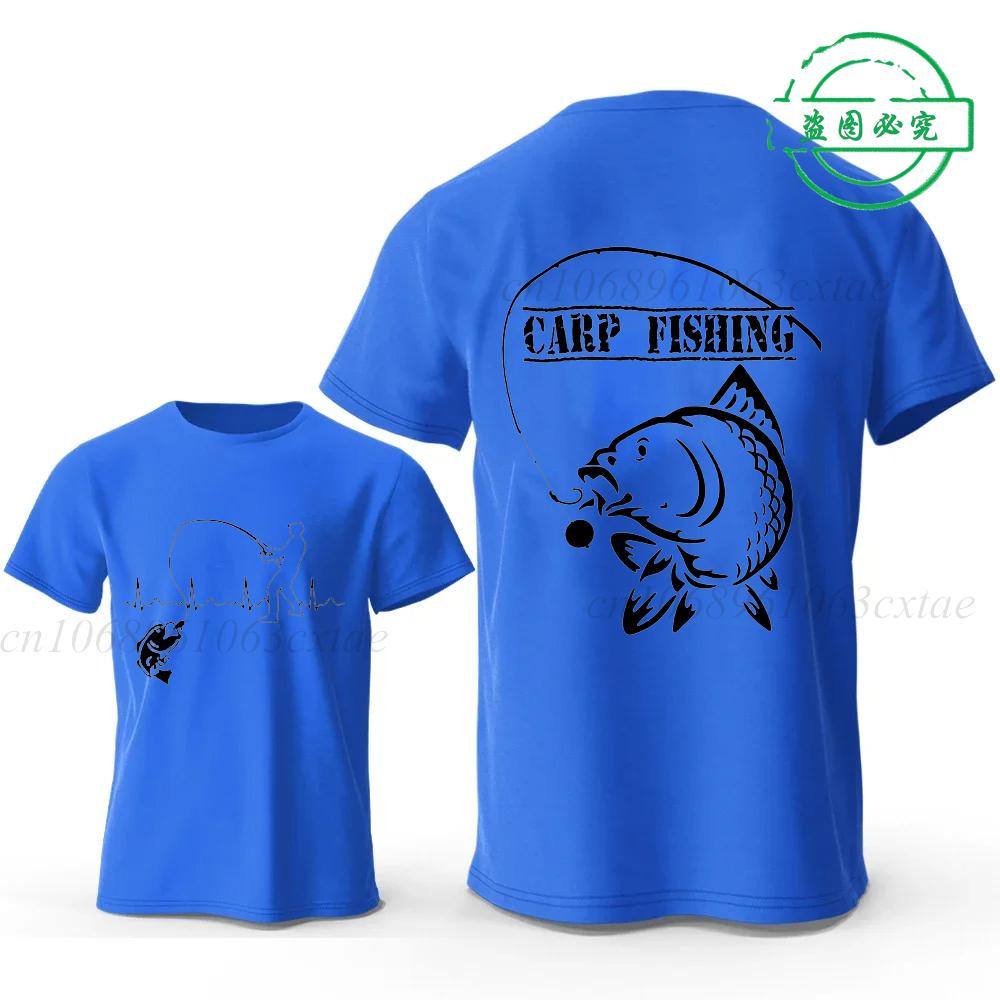 Eat Sleep Fishing Heartbeat Men T-Shirts Tops Men Fisherman Fish T-shirt Short Sleeve Tees Fashion Brand New Oversized Shirt