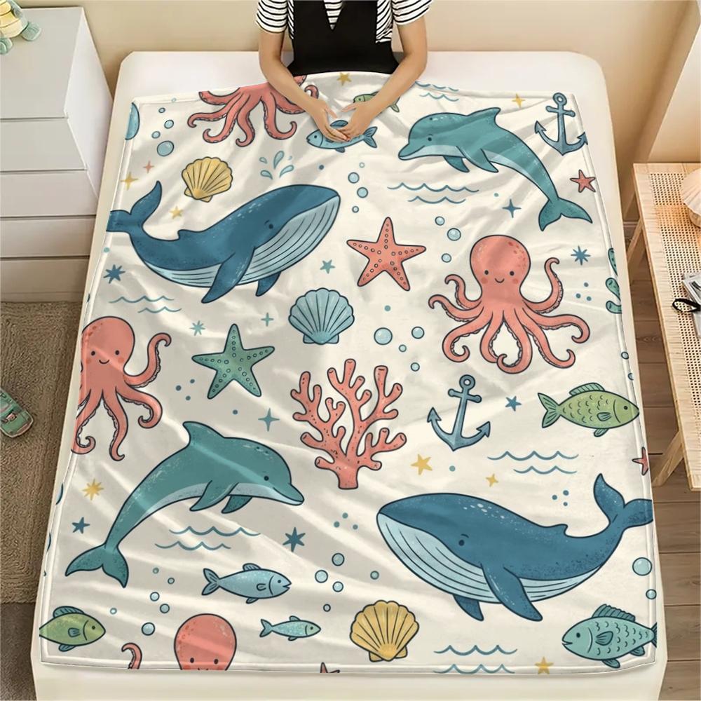 

1Pc Cute and Simple Print Flannel Blanket, High quality Comfortable for All Seasons, Home Decor, Warmth and Comfort, Perfect for Christmas Gifts W170 80cm x 120cm