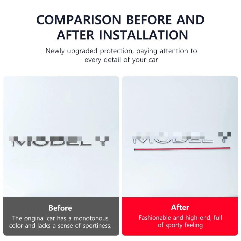 Aufkleber Heckemblem Performance Sport Roter Streifen Dekorationszubehör Performance Dekorative Aufkleber für Tesla Model 3 Y