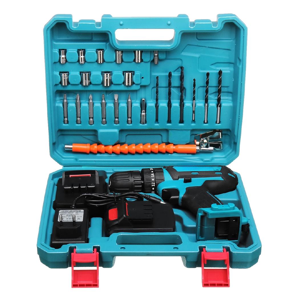2 Speed 32V 3 IN1 2 Batteries Cordless Drill Impact Drill Power Driver Electric Drill Power Tool  Electric Screwdriver