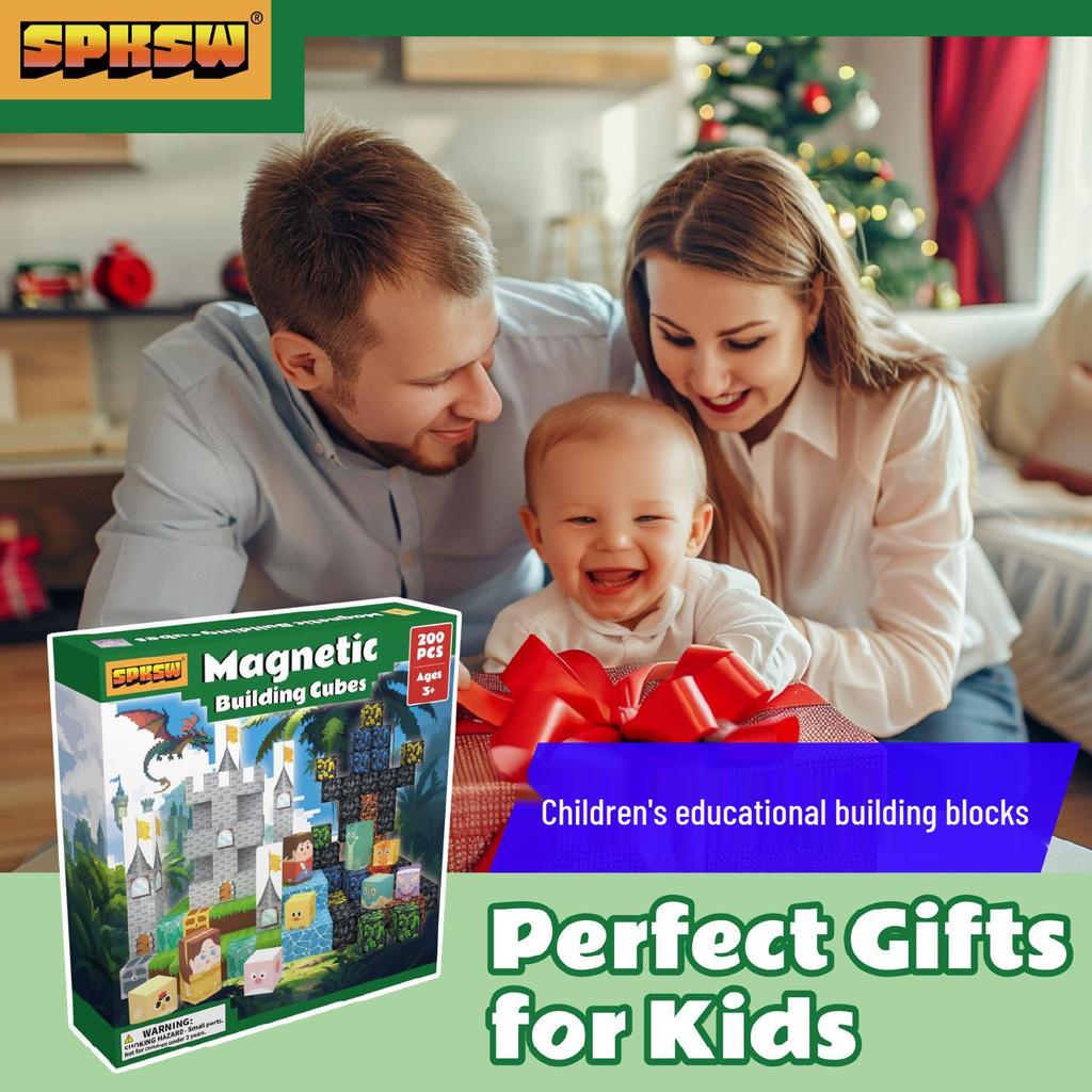 Mini Magnetic Building Blocks: Light-Up Forest Adventure Toy Set