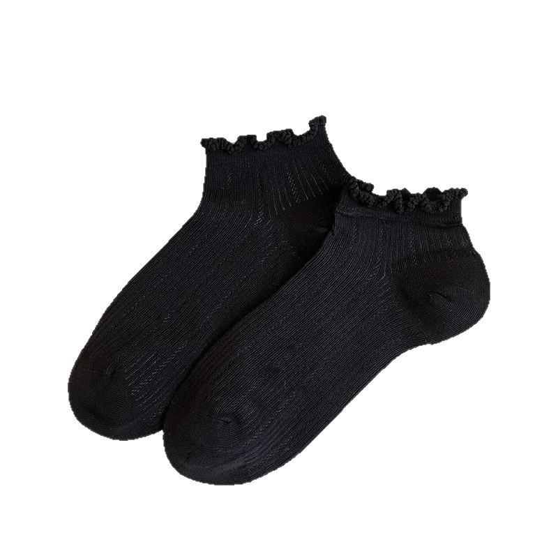 White Socks Summer Thin Breathable Solid Color Basic Collegiate Style Lace Socks Are Versatile And Cute