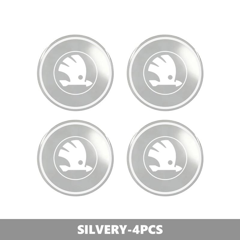 AAAAS1 For Skoda 4PCS 56mm Car Wheel Tire Hub Center Sticker Badge Accessories Octavia A5 A7 RS Fabia Superb Rapid Karoq